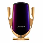 Automatinis automobilinis telefono laikiklis su 10W belaidžiu įkrovikliu, auksinis