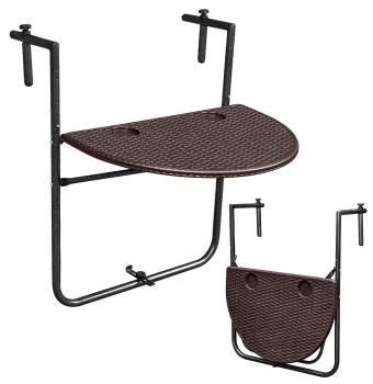 ModernHome Folding Hanging Balcony Table, Brown
