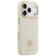 Guess Grained Strass Logo MagSafe dėklas iPhone 17 Pro telefonui, smėlio spalvos
