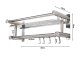 Hanging Bathroom Shelf with Towel Rails, Silver