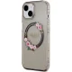 Guess dėklas iPhone 15 / 14 / 13 IML Flowers Wreath MagSafe, juodas