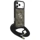Guess 4G Big Logo Cord dėklas su virvele iPhone 17 Pro Max, rudas