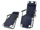 Folding Garden Lounger and Beach Chair Zero Gravity 2in1, Navy Blue