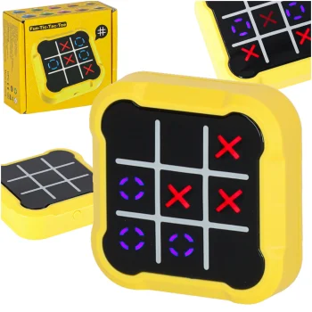 Elektroninis žaidimas vaikams 4-in-1 Kryžiukai-nuliukai, geltonas