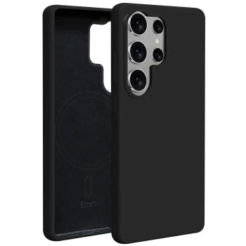 Etteri Silicone Mag dėklas skirtas Samsung Galaxy S25 Ultra, juodas