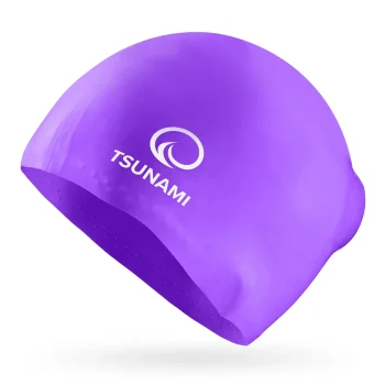 Silikoninė plaukimo kepuraitė TSUNAMI ilgiems plaukams, violetinė