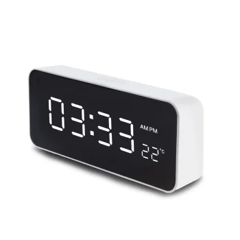 GreenBlue GB397 Alarm Clock with Thermometer, White