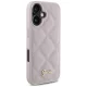 Guess dėklas iPhone 16 telefonui Quilted Metal Logo, rožinis