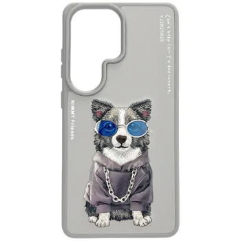 Dėklas Nimmy Glasses Cool Dog skirtas Samsung Galaxy S26 Ultra, pilkas