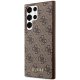 Guess 4G Metal Gold Logo dėklas, skirtas Samsung Galaxy S23 Ultra S918, rudas