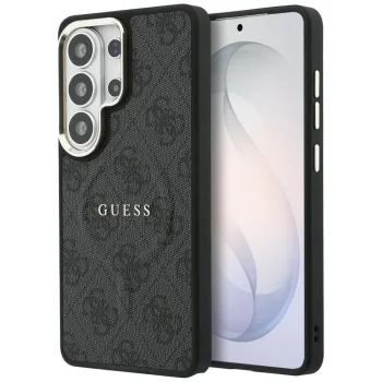 „Guess 4G Embossed Ring MagSafe“ dėklas „Samsung Galaxy S26 Ultra“, juodas