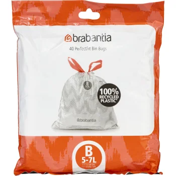 Šiukšlių maišai Brabantia PerfectFit Code B 5-7 L, 40 vnt., balti