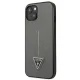 Guess Saffiano Triangle Logo dėklas, skirtas iPhone 14, sidabrinis