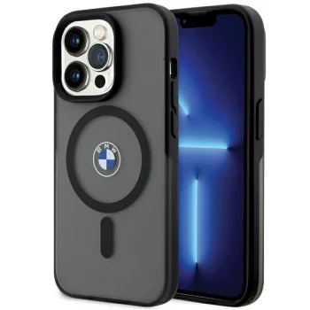 BMW IML Signature MagSafe dėklas telefonui iPhone 15 Pro, juodas