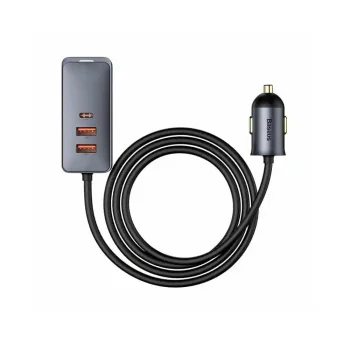 Baseus Share Together car charger 2x USB / 2x USB Type C 120W PPS Quick Charge Power Delivery gray (CCBT-A0G)