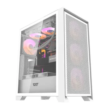 Kompiuterio korpusas Darkflash DRX70 MESH su 4 RGB ventiliatoriais, baltas