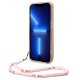 Guess Translucent Pearl Strap Case for iPhone 14 Pro Max - Pink