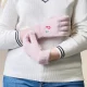 Moteriškos žieminės pirštinės liečiamiems ekranams su besmegeniu ir eglute, rožinės