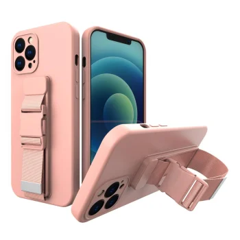 Silikoninis dėklas su virvele Samsung Galaxy A32 4G, rožinis