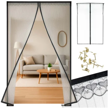 Magnetinis tinklelis durims nuo vabzdžių, 110x220 cm, juodas