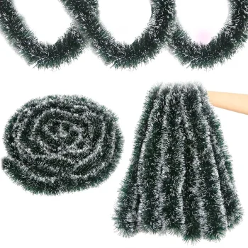 Artificial Christmas Garland Holiday Decoration 5m, Green and White