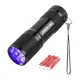 Lepro 1100007 UV LED flashlight, 395 nm, with batteries