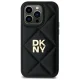 DKNY dėklas iPhone 14 Pro Max telefonui Quilted Stack Logo, juodas