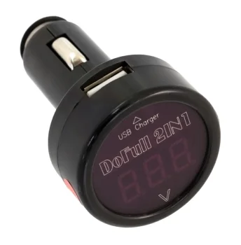 Car Voltmeter and Charger 2-in-1, 12-24V