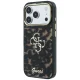 Guess IML 4G Script Metal dėklas iPhone 17 Pro Max / 18 Pro Max, juodas / rudas