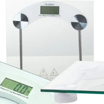 Elektroninės vonios svarstyklės iki 180 kg, LCD ekranas, grūdintas stiklas, permatomos