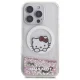 Hello Kitty dėklas iPhone 16 Pro Max su Liquid Glitter ir MagSafe, baltas