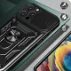 Hybrid Armor Camshield dėklas iPhone 16 Pro su kameros dangteliu ir stovu, mėlynas