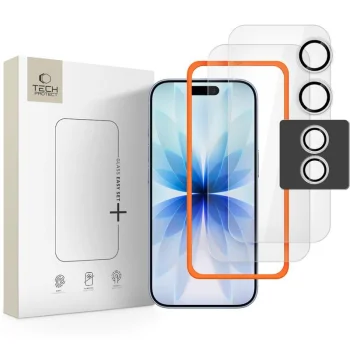 Tech-Protect Easy Set+ apsauginis stiklas iPhone 17, skaidrus (3 vnt.)