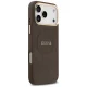 Guess Peony Hot Stamp MagSafe dėklas iPhone 17 Pro Max telefonui, rudas