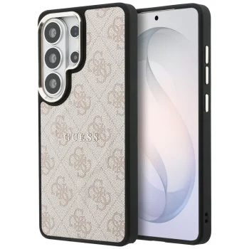 Guess 4G Embossed Ring MagSafe dėklas Samsung Galaxy S26 Ultra, rožinis