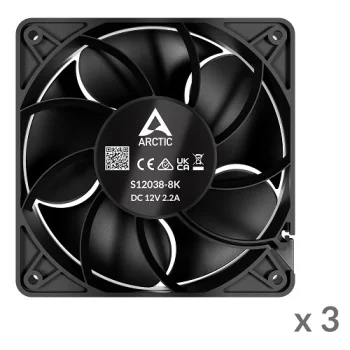 Arctic Gmbh S12038-8K serveriniai ventiliatoriai, 120 mm, 3 vnt.