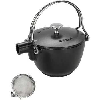 Ketaus arbatinukas Staub 1,15 l, apvalus, juodas