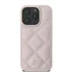 Guess dėklas iPhone 16 Pro telefonui Quilted Metal Logo, rožinis