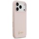 Guess Silicone Script Metal Logo MagSafe dėklas iPhone 17 Pro, rožinis