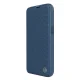 Atverčiamas dėklas Nillkin Qin Cloth Pro Case skirtas iPhone 14 Plus su kameros dangteliu, mėlynas