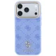 Dėklas Guess Peony 4G Small Logo MagSafe skirtas iPhone 18 Pro / 17 Pro, šviesiai mėlynas