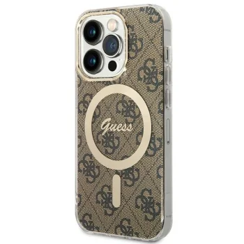 Guess 4G MagSafe Case for iPhone 15 Pro - Brown
