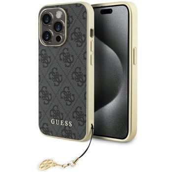Guess dėklas iPhone 15 Pro telefonui 4G Big Metal Logo, pilkas