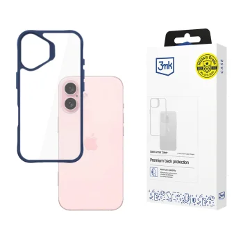 Dėklas 3MK Satin Armor Case+ skirtas Apple iPhone 16, mėlynas ir skaidrus