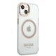 Guess Metal Outline MagSafe dėklas telefonui iPhone 13, permatomas / auksinis