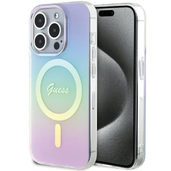 Dėklas Guess IML Iridescent MagSafe skirtas iPhone 15 Pro Max 6.7", violetinis (GUHMP15XHITSU)