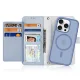 Dux Ducis Lawa iPhone 16 Pro odinis dėklas su nusegama pinigine, mėlynas