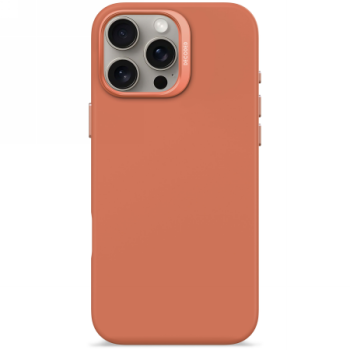 Decoded AntiMicrobial silikoninis dėklas su MagSafe, skirtas iPhone 16 Pro Max, oranžinis