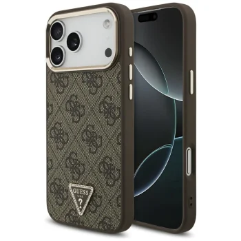 Guess 4G Triangle Logo MagSafe dėklas iPhone 17 / 18 Pro Max, rudas
