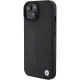 BMW dėklas iPhone 15 telefonui Leather Hot Stamp, juodas